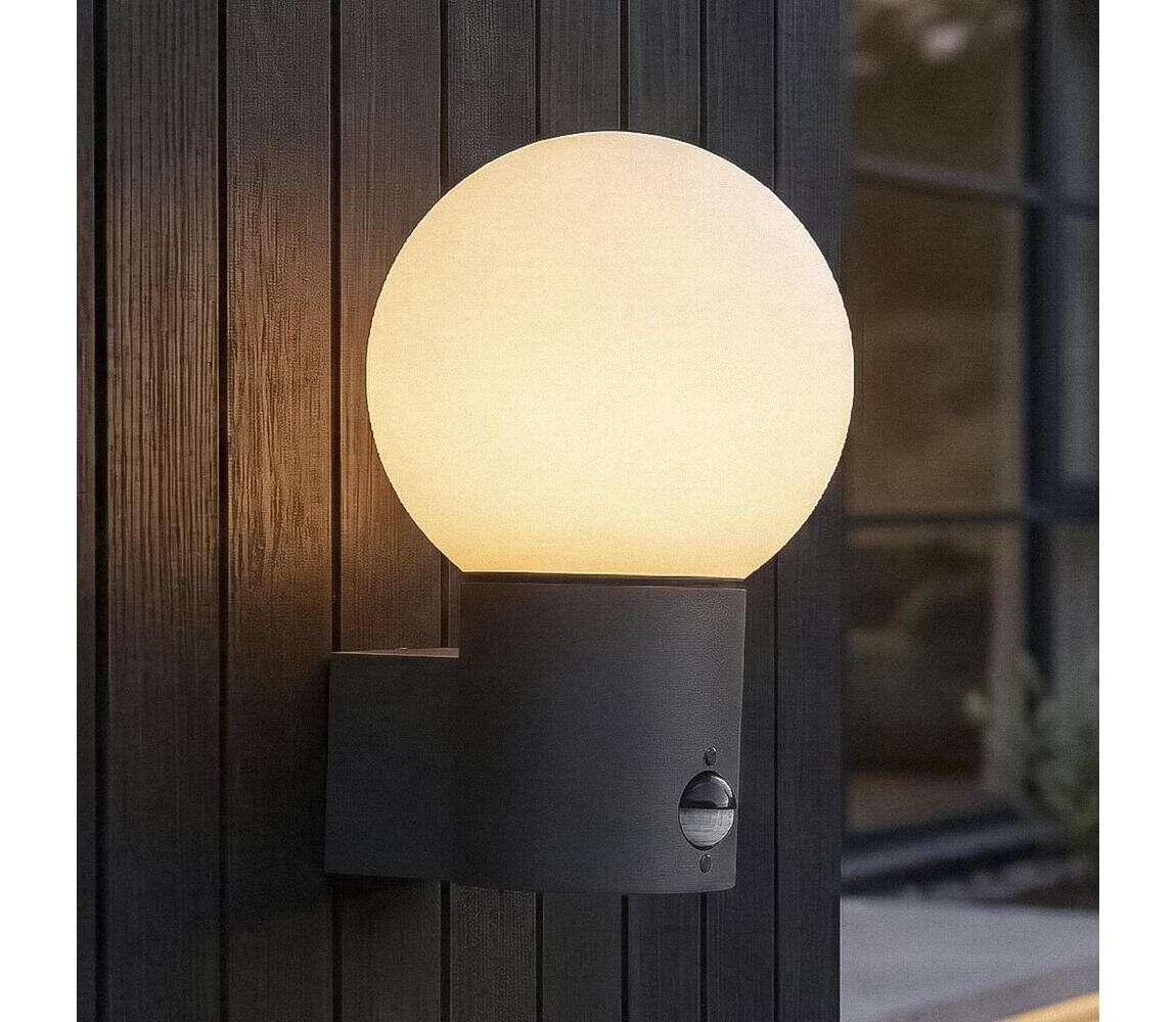 46081-Venkovní nástěnná lampa se senzorem STONO 1xE27/15W/230V IP65 antr. 46081