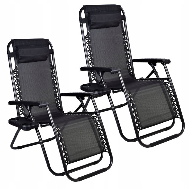 Set zahradních lehátek ORION Zero Gravity černý