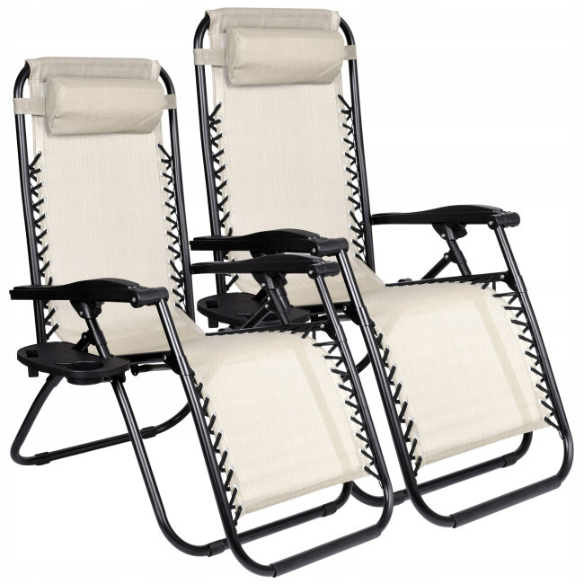 Set zahradních lehátek ORION Zero Gravity světle béžový