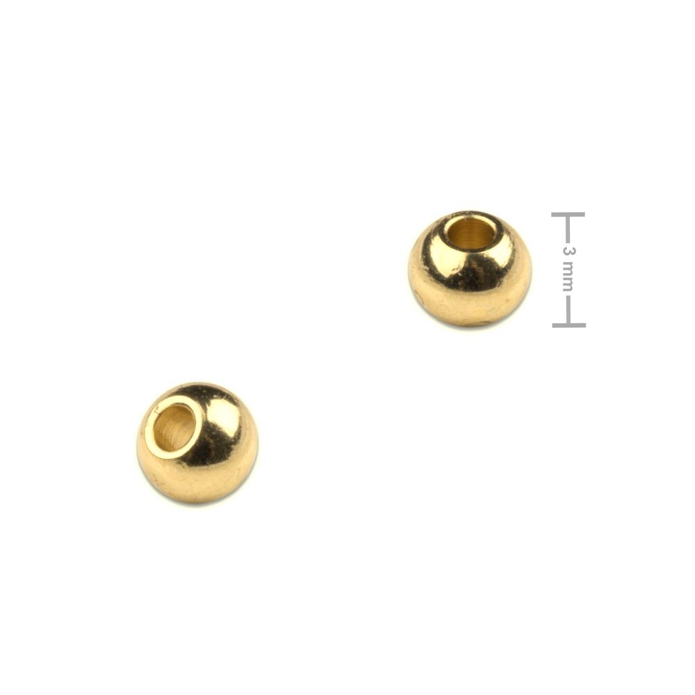 Korálek z chirurgické oceli 3 mm v barvě zlata - 15 ks