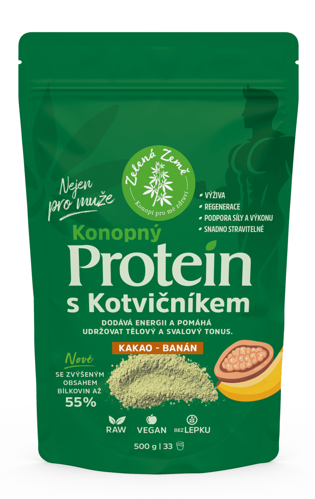 ZELENÁ ZEMĚ Konopný protein s kotvičníkem EXTRA 1 x 500 g
