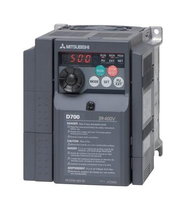 Mitsubishi Fr-D720S-014Sc-Ec Frequency Inverter, 1-Ph, 200W, 1.4A