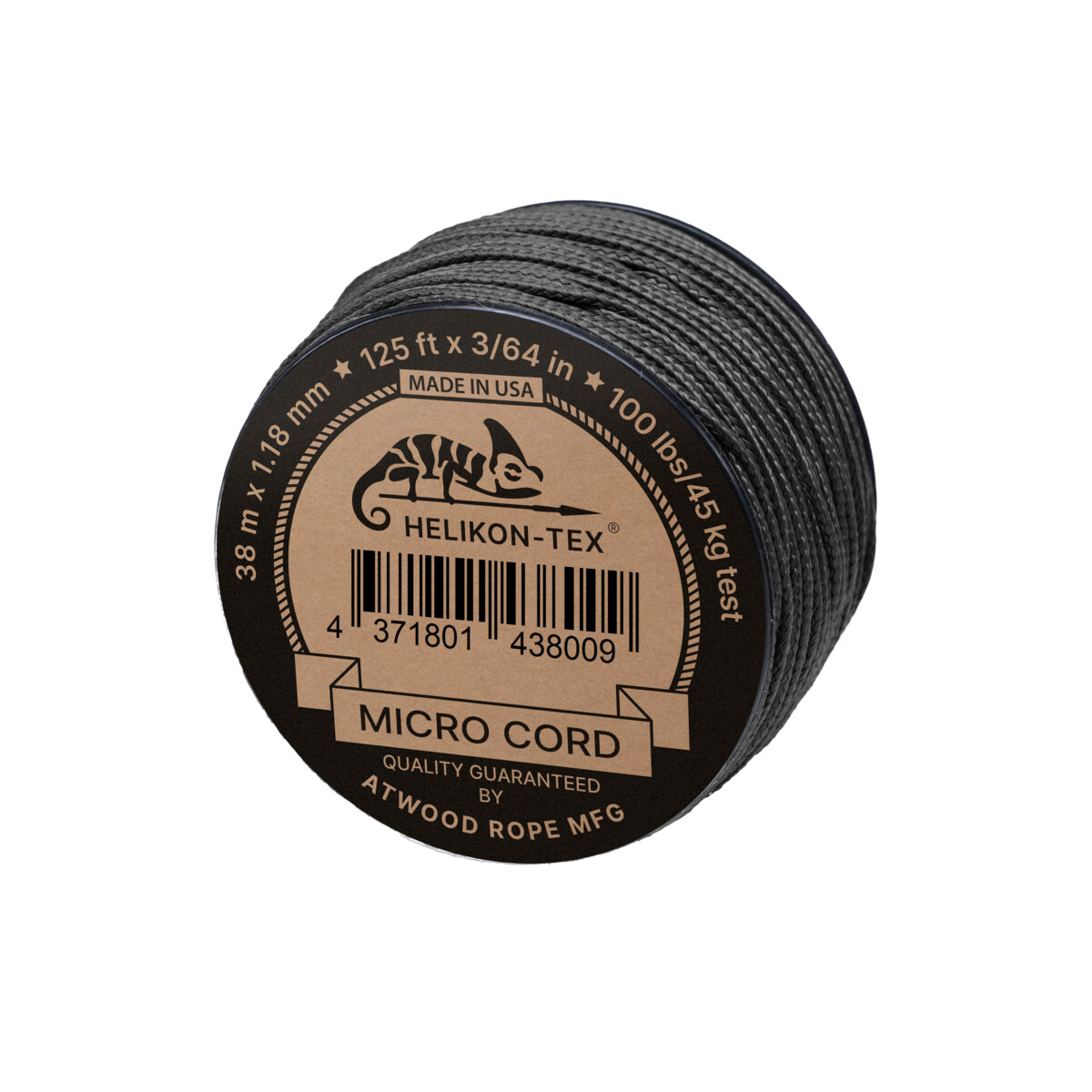 Šňůra Helikon Micro Cord 38 m - černá