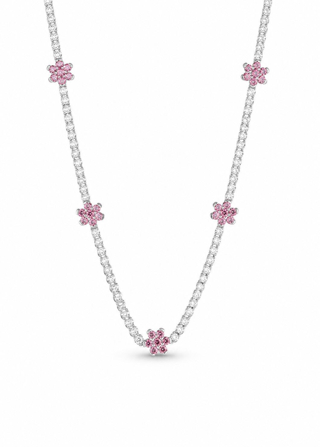 Pandora Tenisový náhrdelník Růžové květiny Timeless 394561C01-40