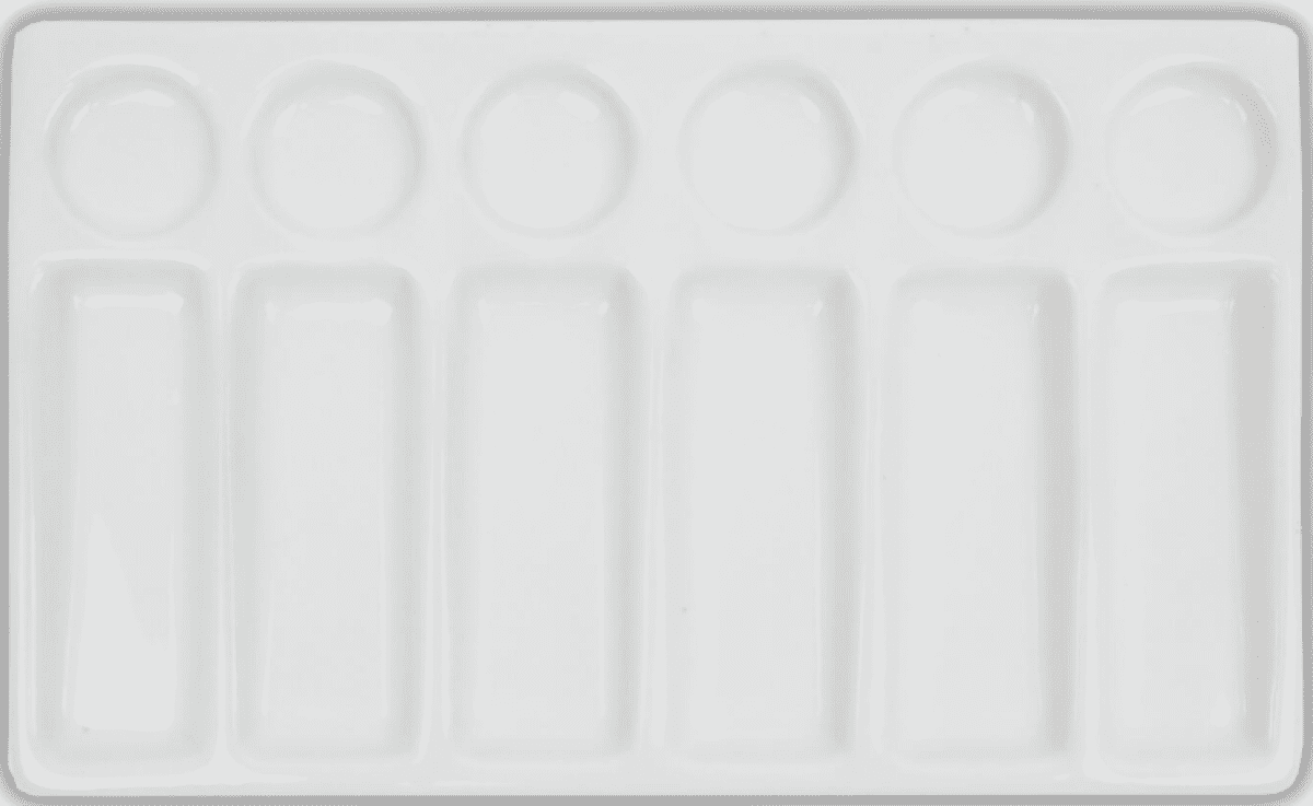 Porcelánová malířská paleta Daler Rowney - obdélníková, 6 pozic
