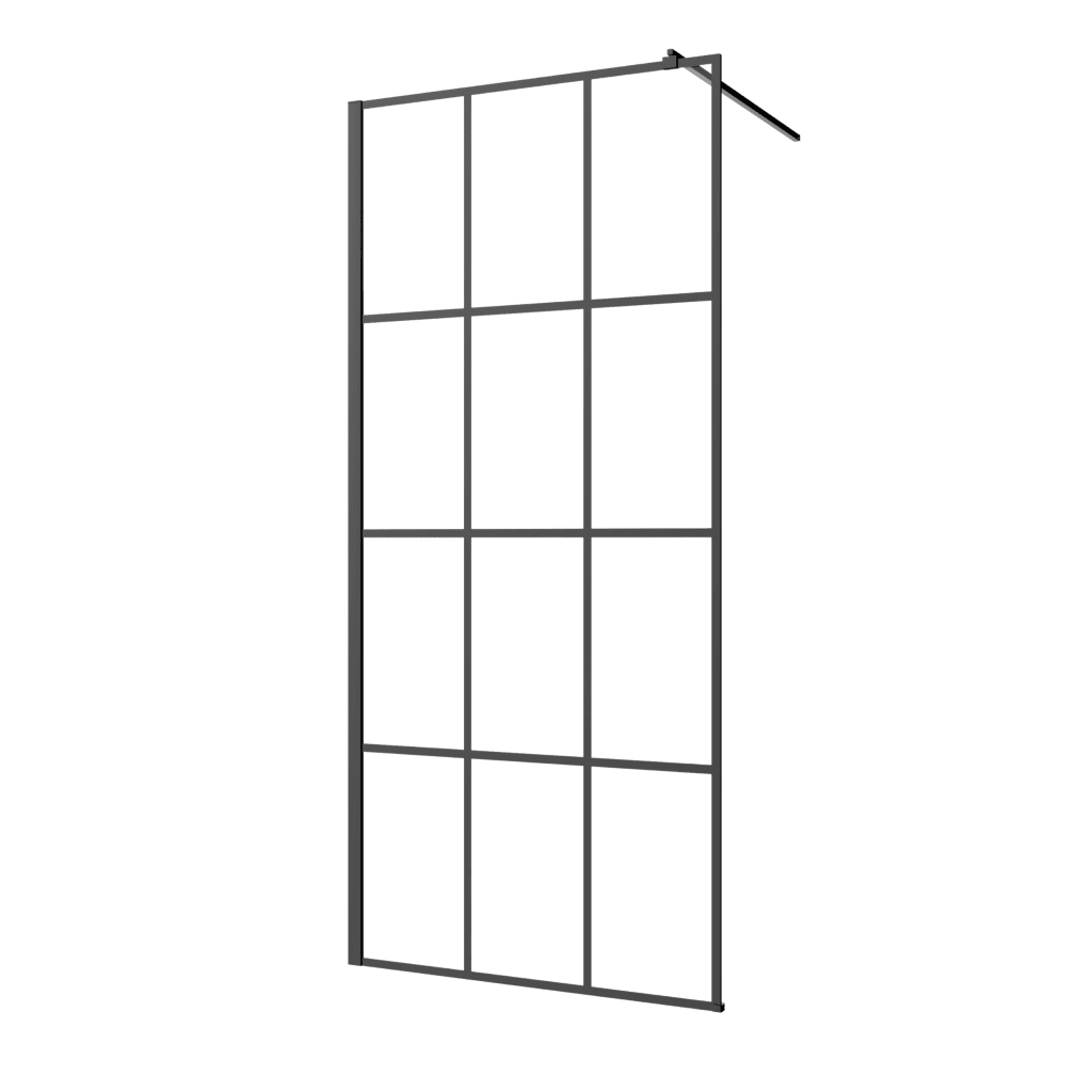 INVENA Walk-in II 90x200cm, geometrická 8mm shiny-glass, černá AK-32-197-S