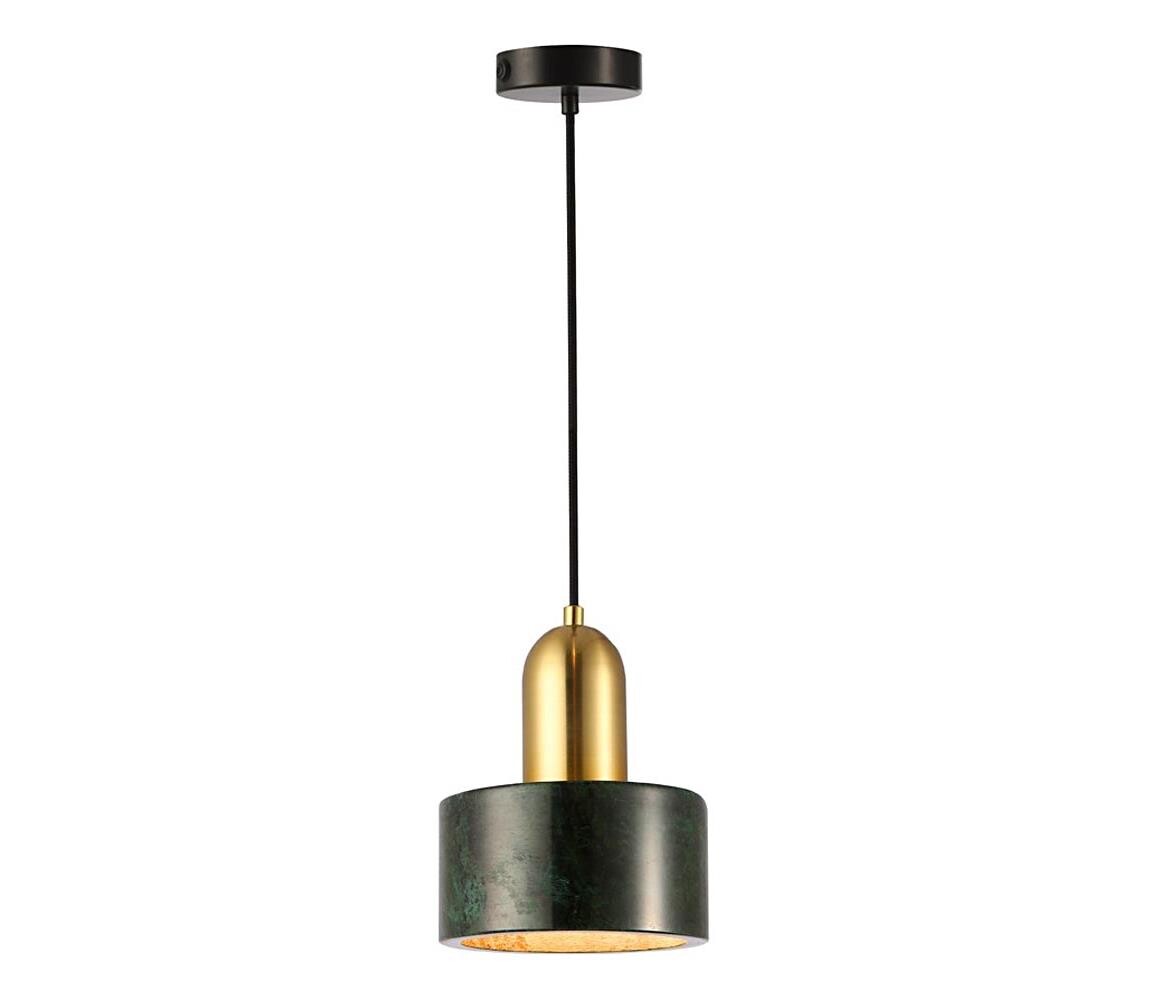 Viokef Lighting Lustr na lanku MARBLE 1xE27/60W/230V zlatá/zelená/dekor mramoru 4266101