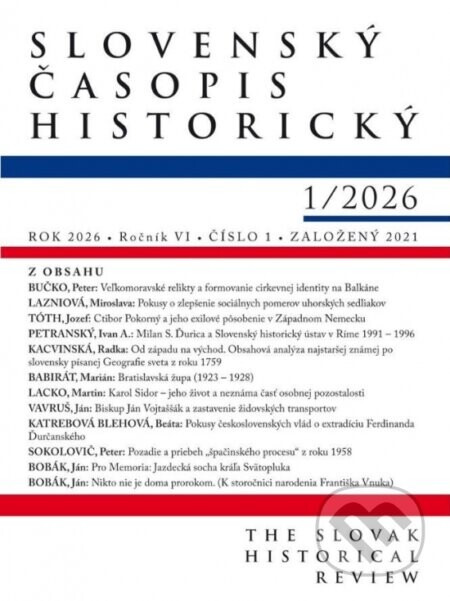 Slovenský časopis historický 1/2026 - autorov Kolektív