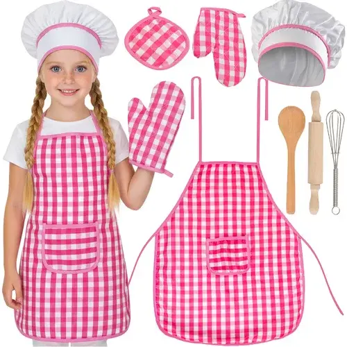 Dětská kuchařská sada Little Chef 7 v 1 – zástěra, čepice, rukavice a kuchyňské náčiní