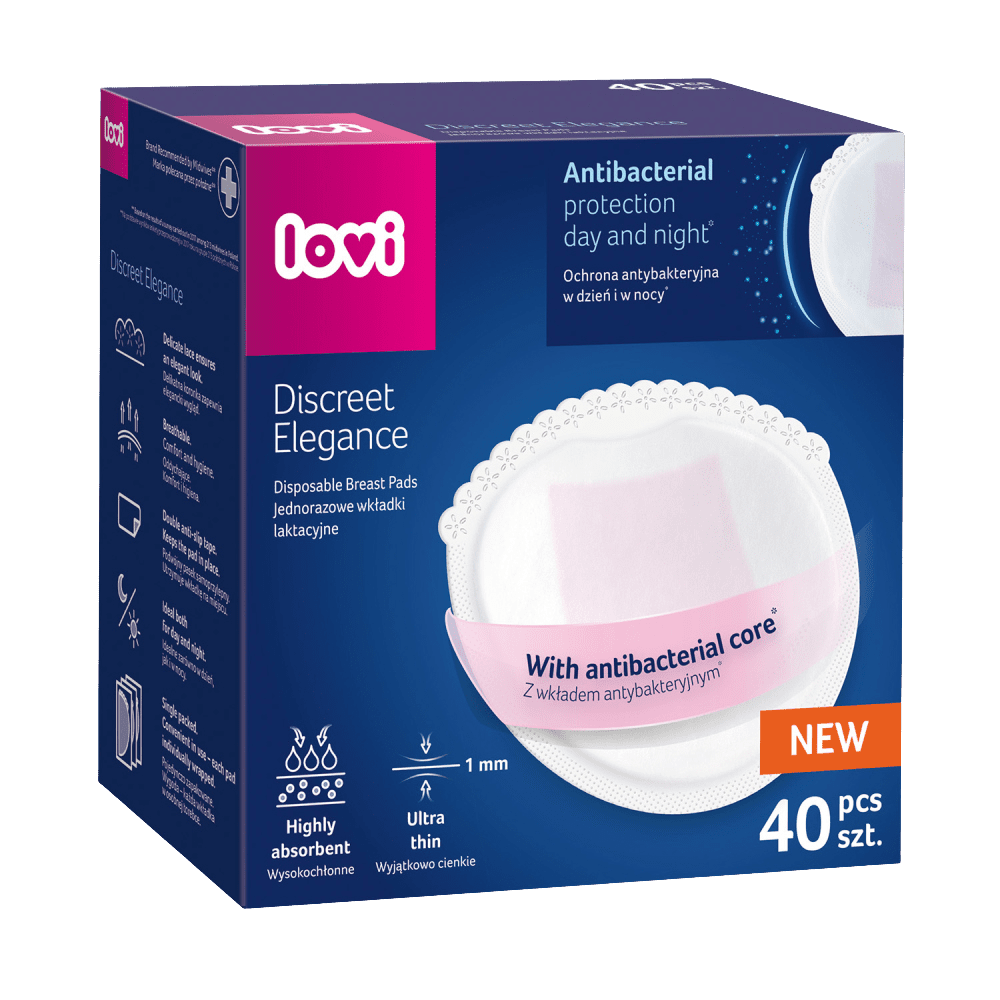 LOVI Vložky do podprsenky antibakteriální Discreet Elegance bílé 40 ks