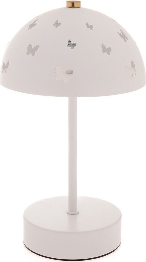 Bílá kovová dětská stolní lampa Butterfly – Dakls