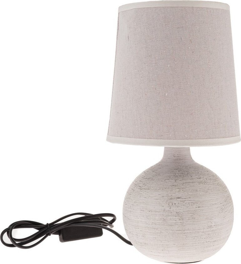 Světle šedá keramická stolní lampa s textilním stínidlem (výška 29 cm) Bianca – Dakls