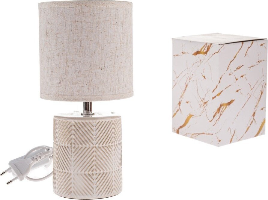 Béžová keramická stolní lampa s textilním stínidlem (výška 27 cm) Anita – Dakls
