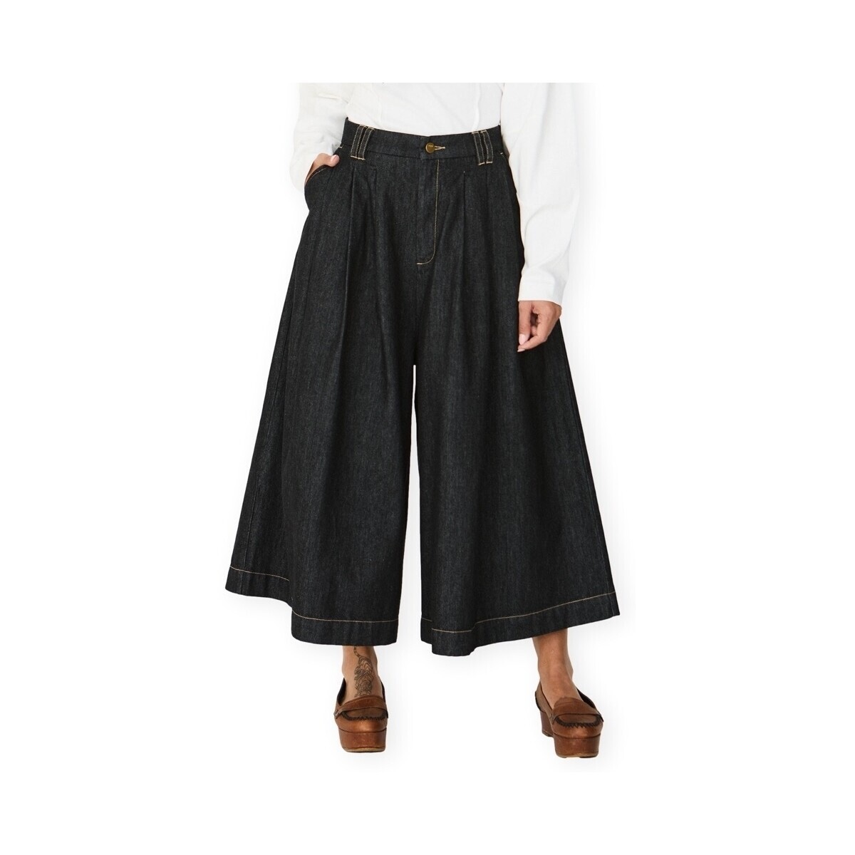 Skfk  Saioa Gots Trousers - Black Denim  Černá