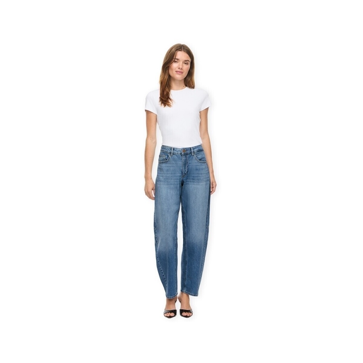 Vila Brady Barrel Jeans - Medium Blue Denim Modrá