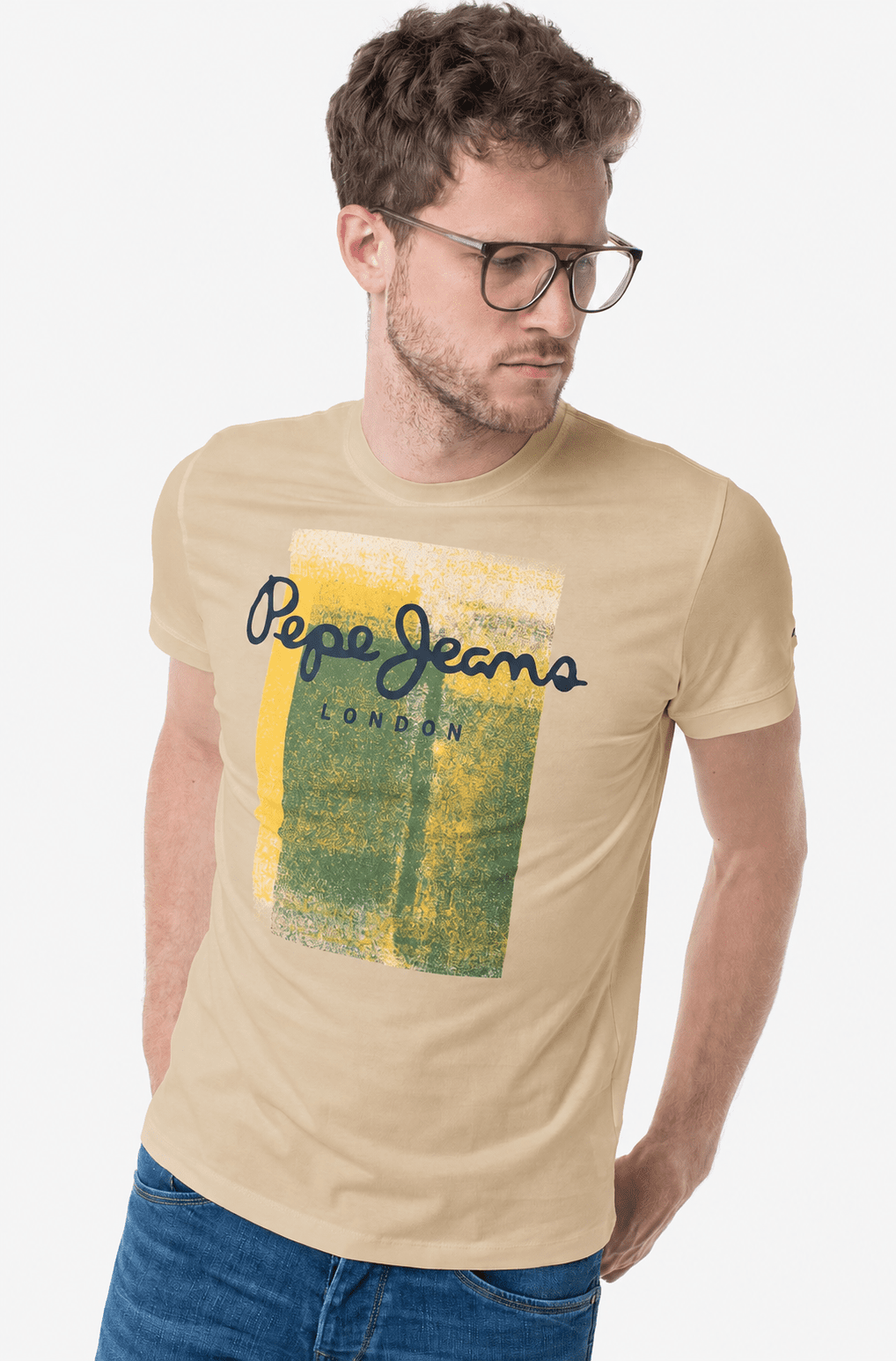 Pepe Jeans pánské béžové tričko PM508542846 L
