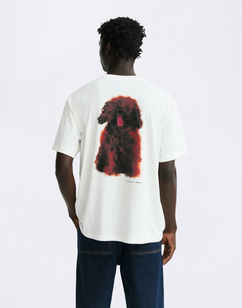 Thinking MU Pet Portrait Aaron Tee WHITE S