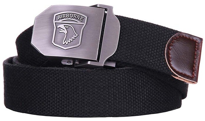 Opasek kalhotový Fostex® 101st Airborne černý Vyberte velikost: 130 (52)