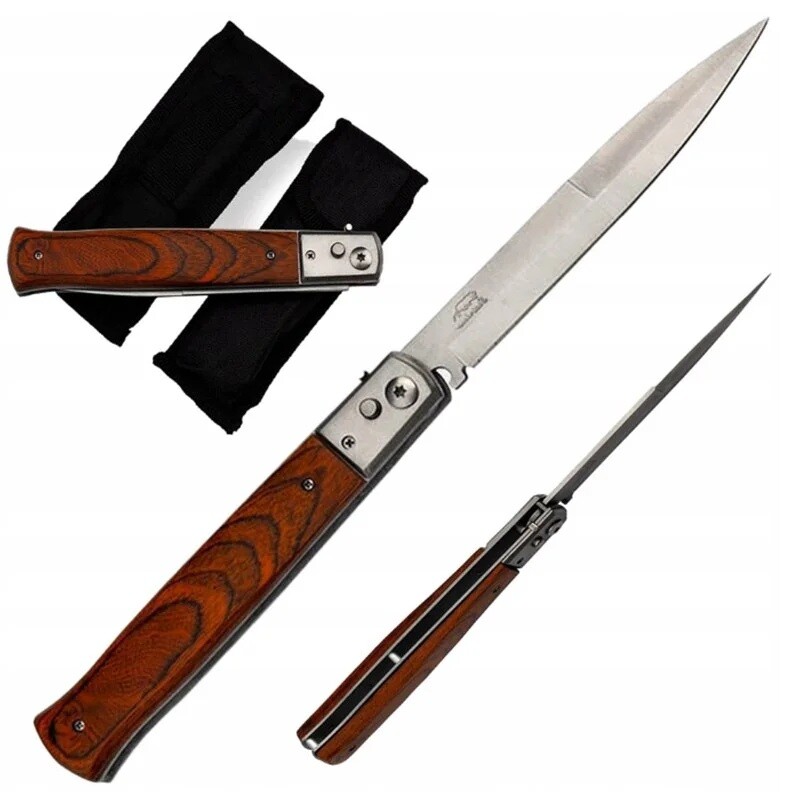 Nůž vystřelovací s dřevěnou rukojetí 31cm XJ5886