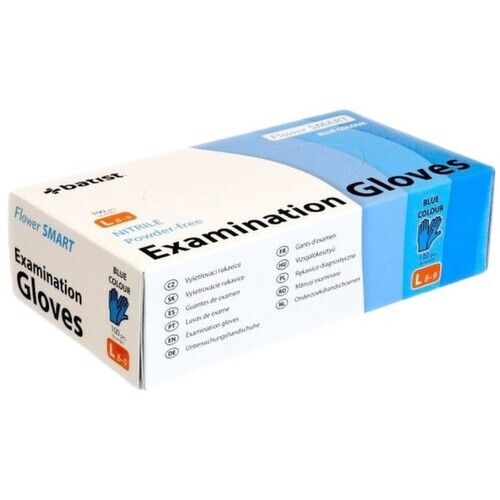 FLOWER SMART rukavice nitrilové nepudrové modré L 100ks - II. jakost