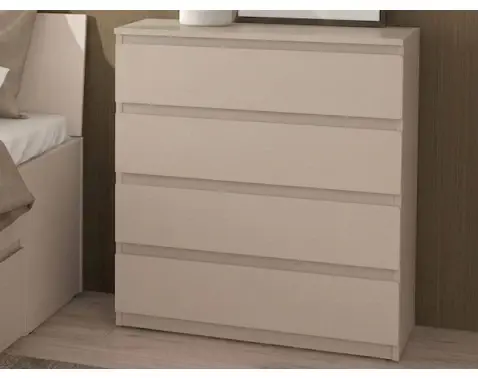 Komoda se 4 zásuvkami Carlos, béžová kašmír, 75 cm