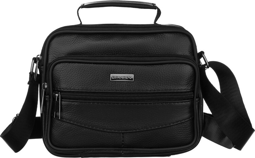Rovicky Černá kožená taška se zipy přes rameno R-13202-S Velikost: ONE SIZE