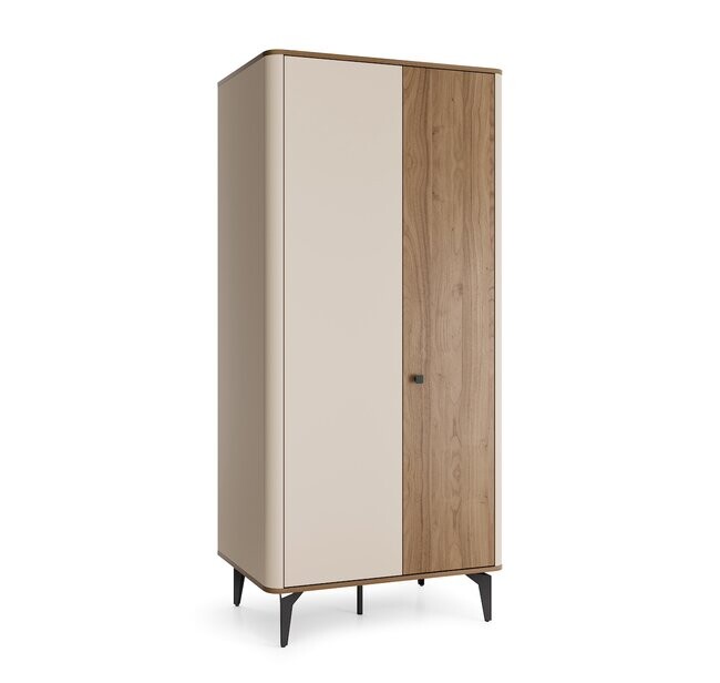 DOLMAR Šatní skříň AURORA 1, ořech + cashmere 88,1x190x52,2 ořech + cashmere
