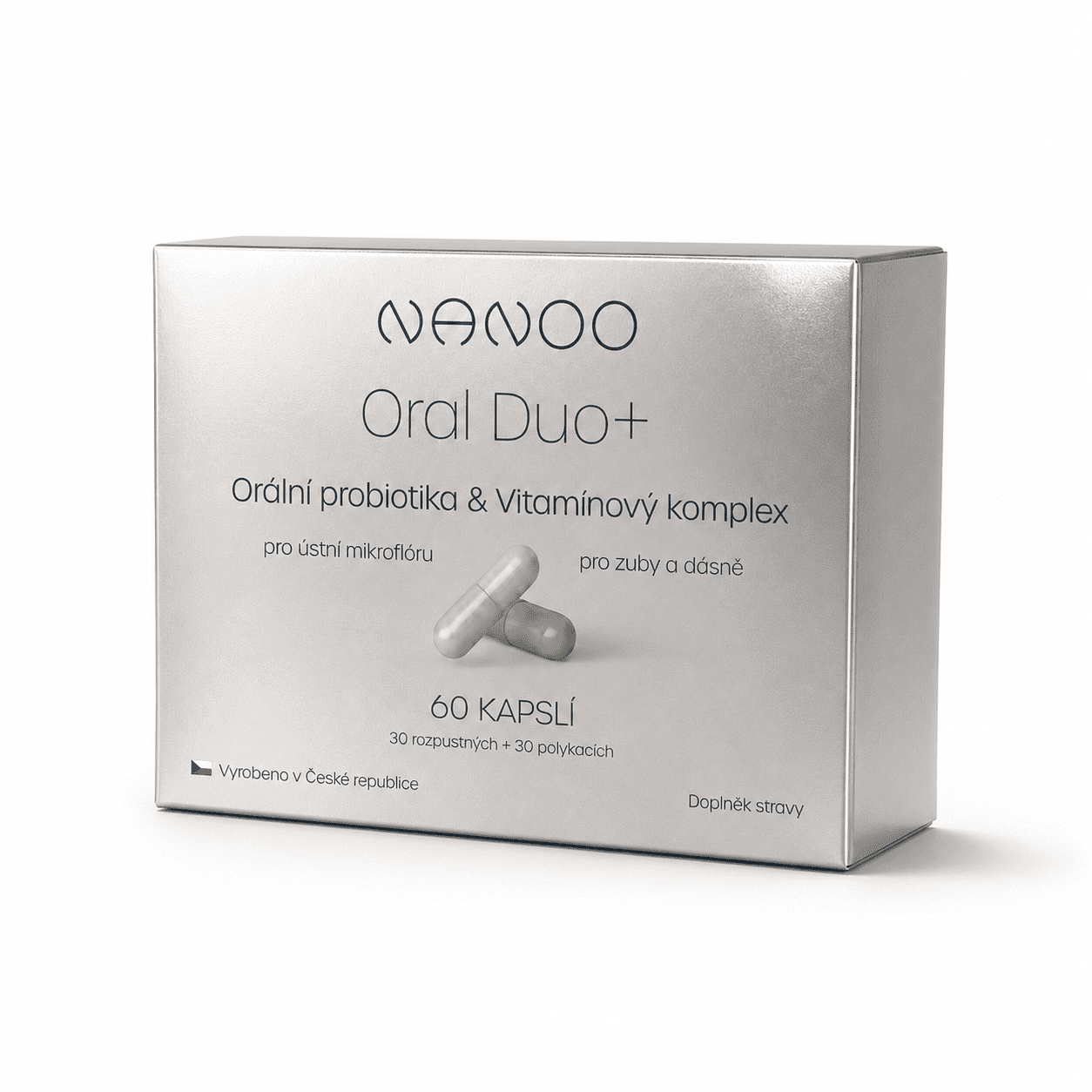 Probiotika Oral Duo+ - sada  Balení obsahuje probiotika na 1 měsíc