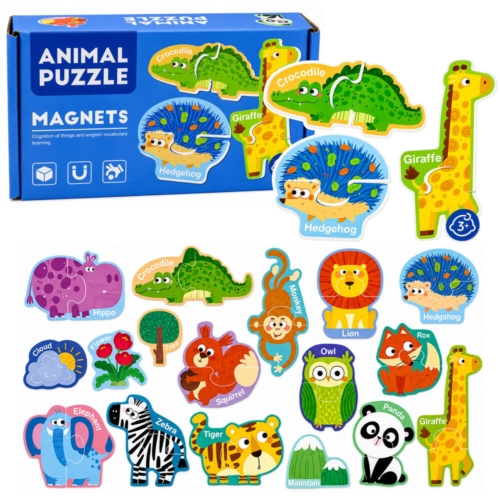 mamido Magnetické puzzle zvířata 30 dílků