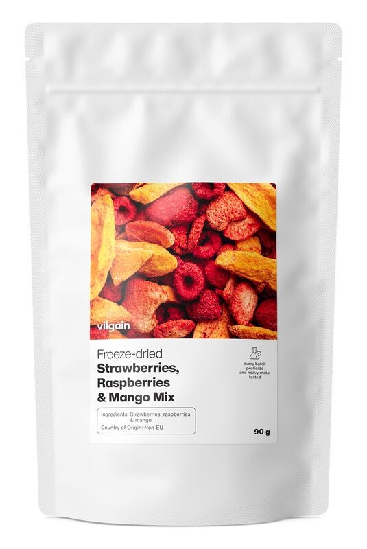 Vilgain Mix lyofilizovaných jahod, malin a manga – 90 g