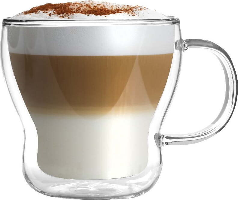 Skleněné hrnky v sadě 2 ks na cappuccino/dvoustěnné 370 ml Bolla – Vialli Design