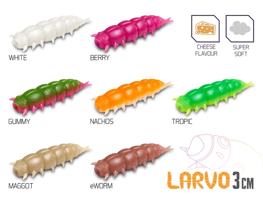 Delphin Umělá nástraha Larvo Cheese 15ks - 3cm / NACHOS