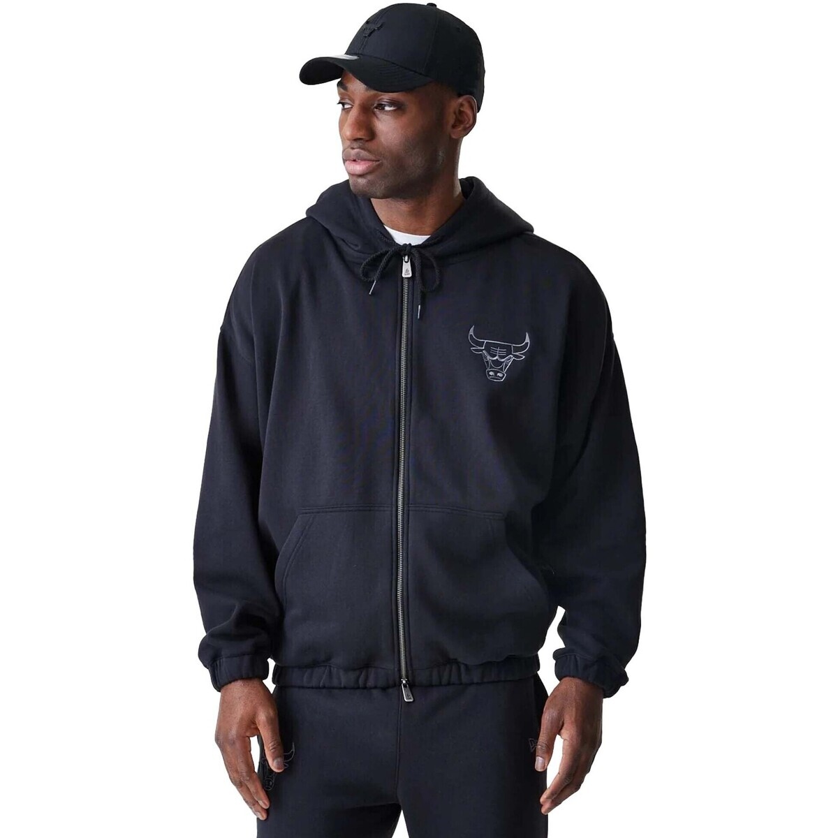 New-Era  Nba Linear Fz Hoodie Chibul Blk  Černá