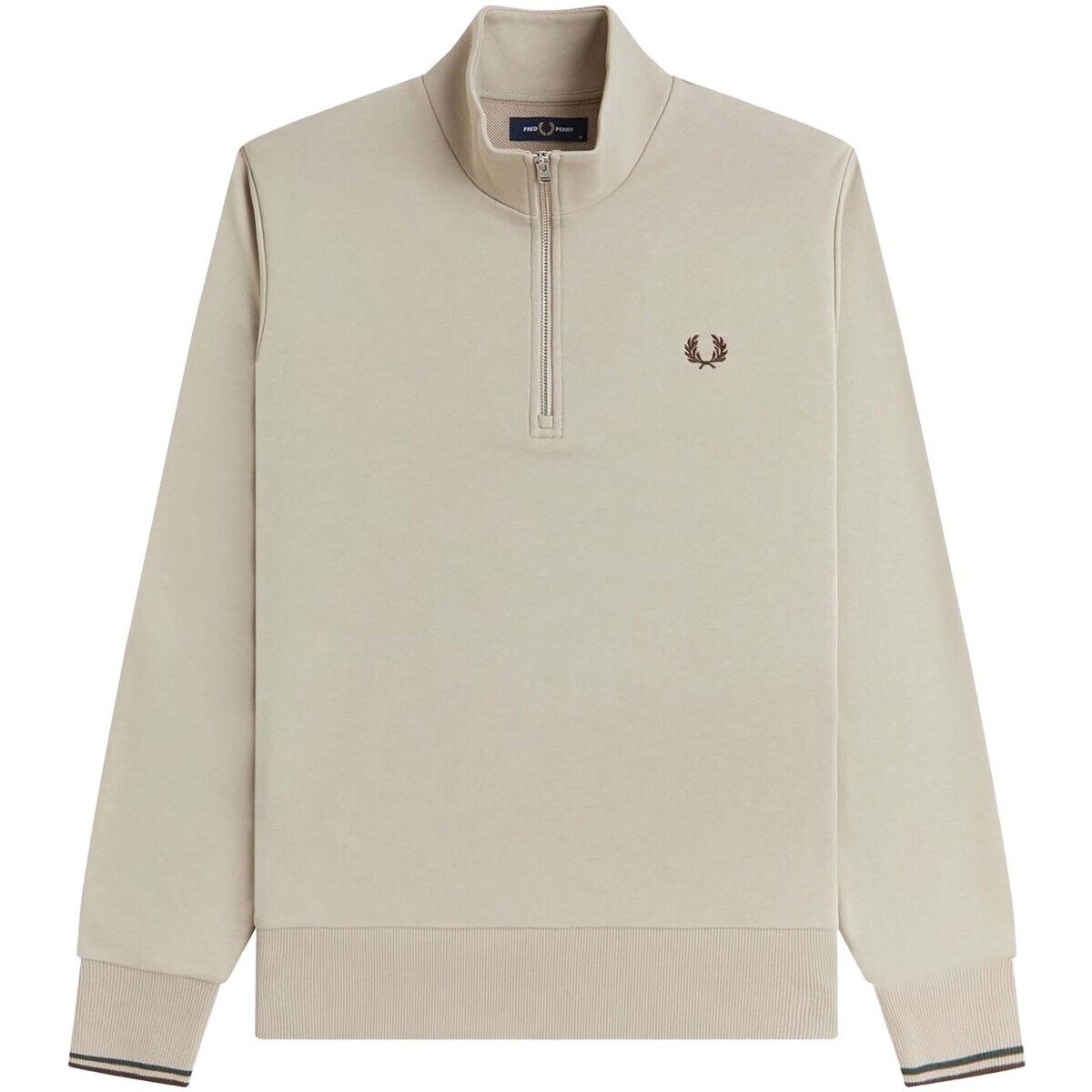 Fred Perry  Fp Half Zip Sweatshirt  Béžová