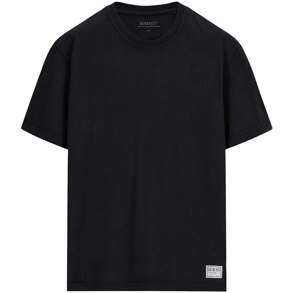 Guess  Cn Ss Acid Wash Oversize Tee  Černá