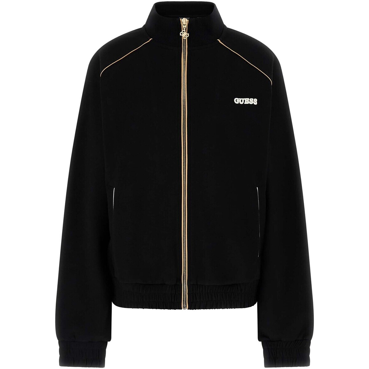 Guess  Georgia High Neck Full-Zip Swe  Černá