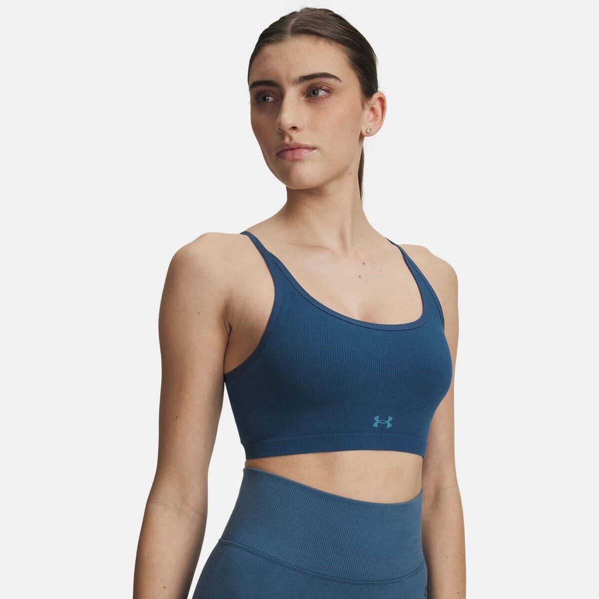 Under Armour  Seamless Cotton Low Bra  Modrá
