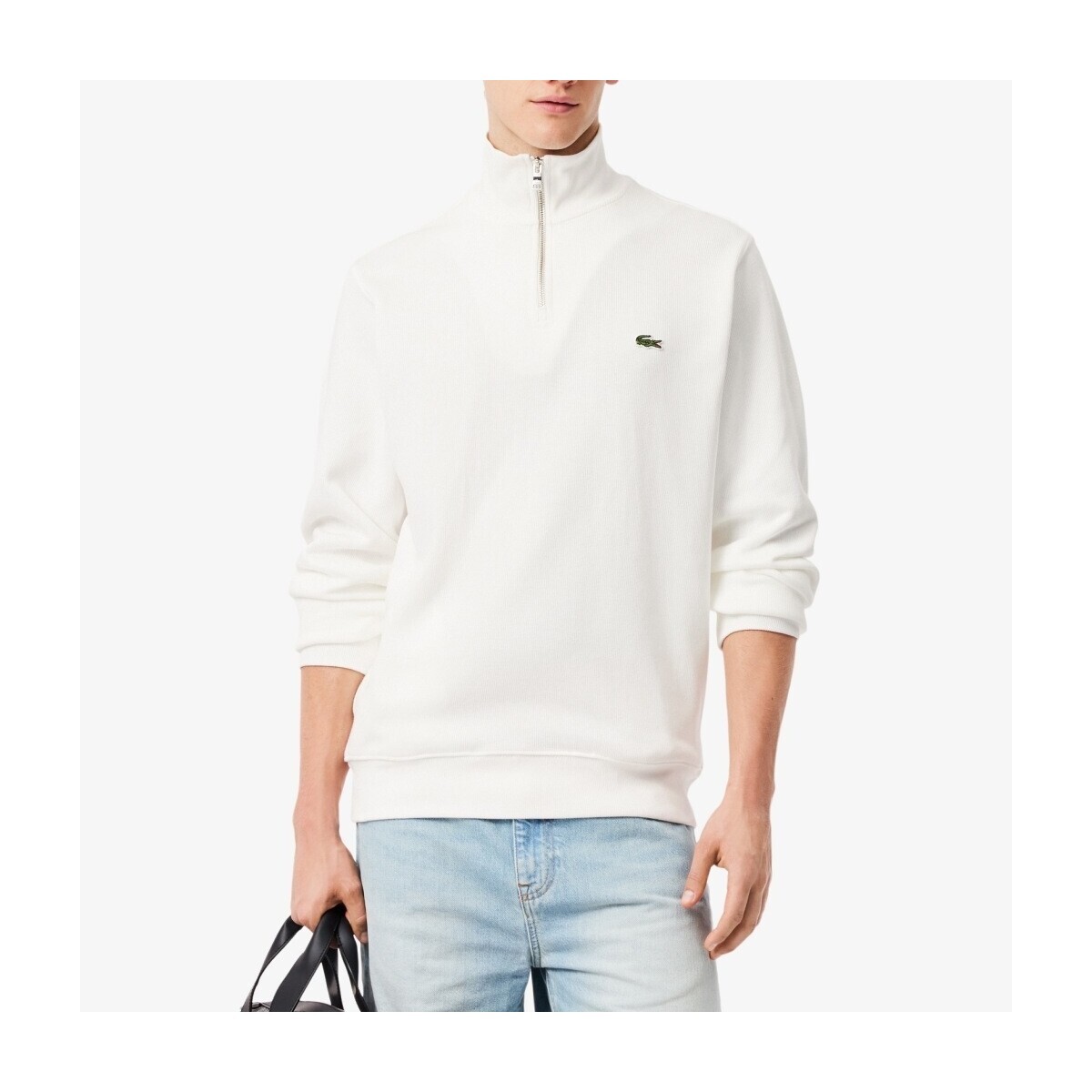 Lacoste  Sh1927 Half Zip Sweatshirts  Bílá