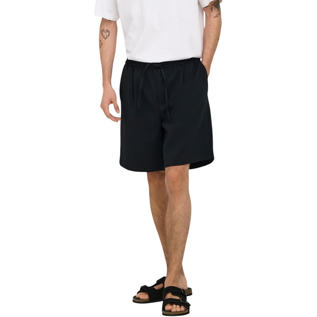 Only & Sons   ONSWILL 0292LOOS STRING SHORTS FRML NOOS 22036351  Černá