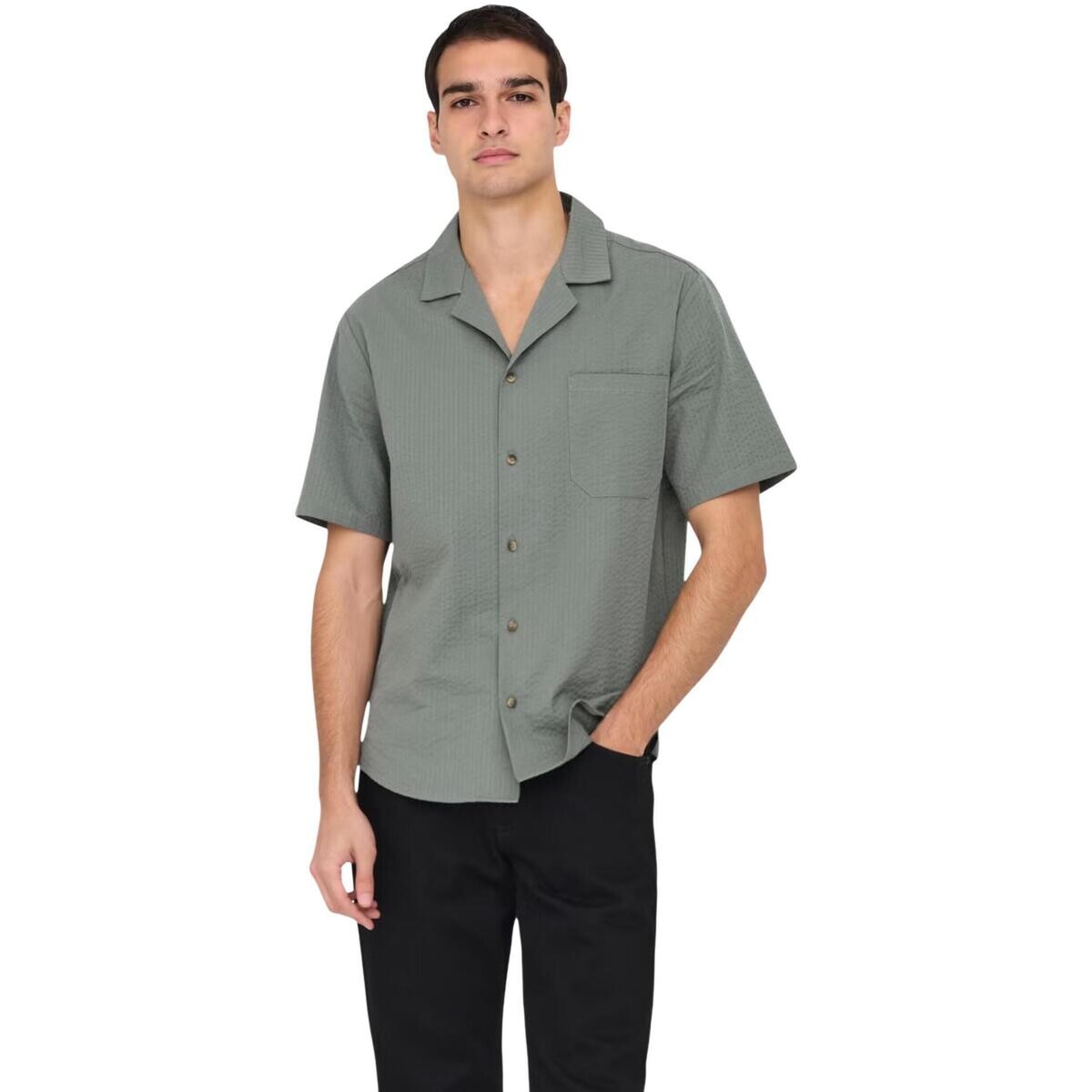 Only & Sons   ONSEYE RESORT SEERS 0009 SHIRT NOOS 22030342  Zelená