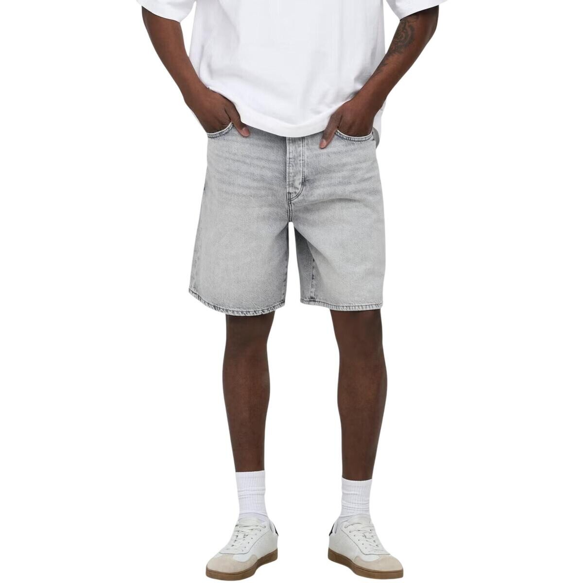 Only & Sons   ONSFADE LMG 3157 TAI DNM SHORTS NOOS 22033157  Šedá