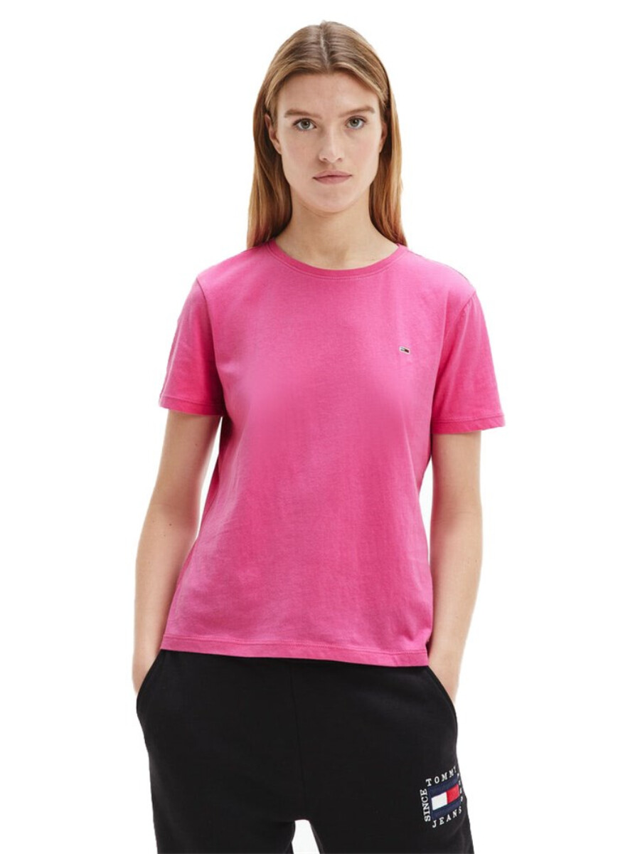 Tommy Jeans dámské růžové tričko DW0DW06901 XS