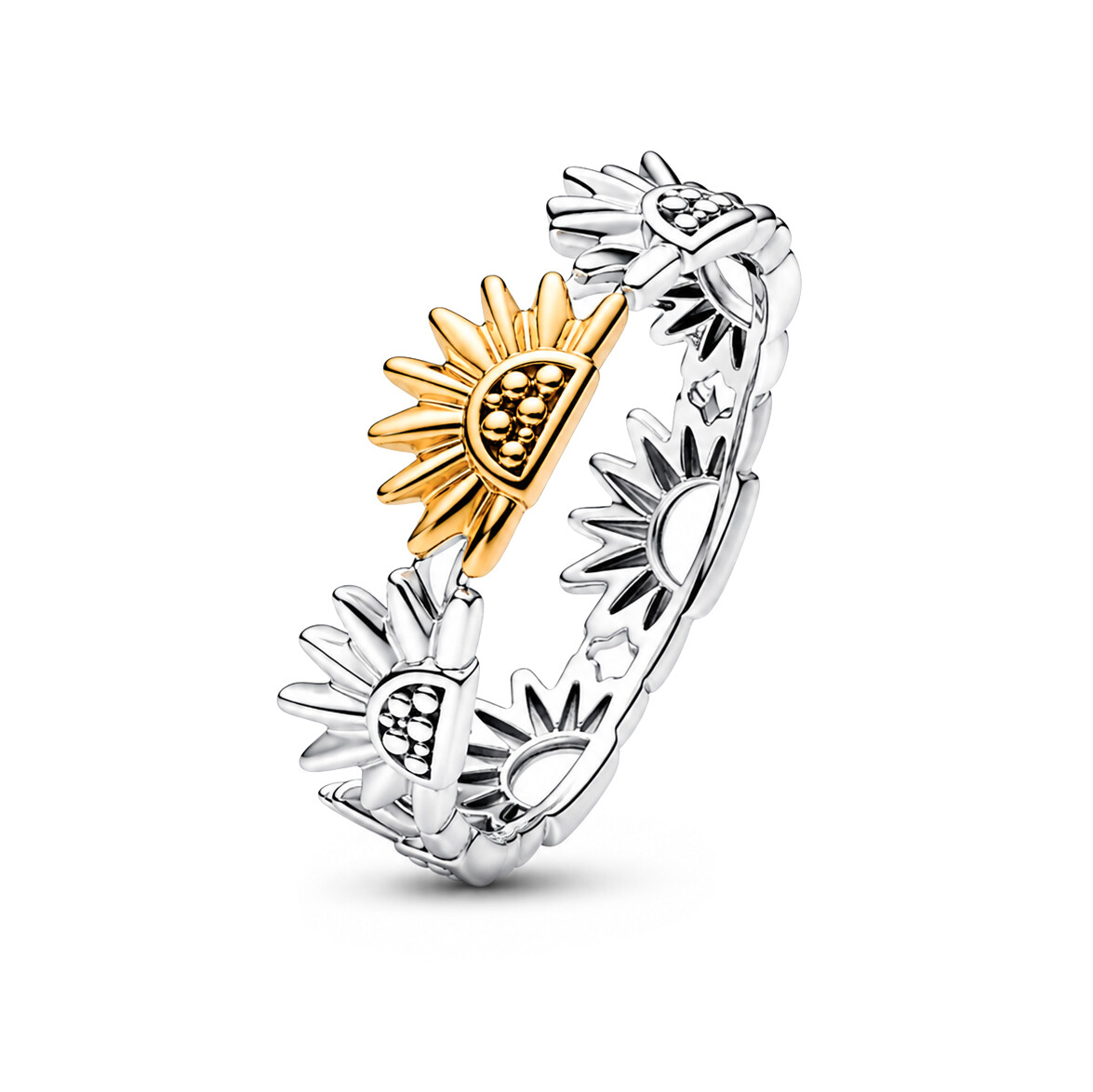 Pandora Slušivý bicolor prsten se slunečnicí Shine 164702C00 54 mm