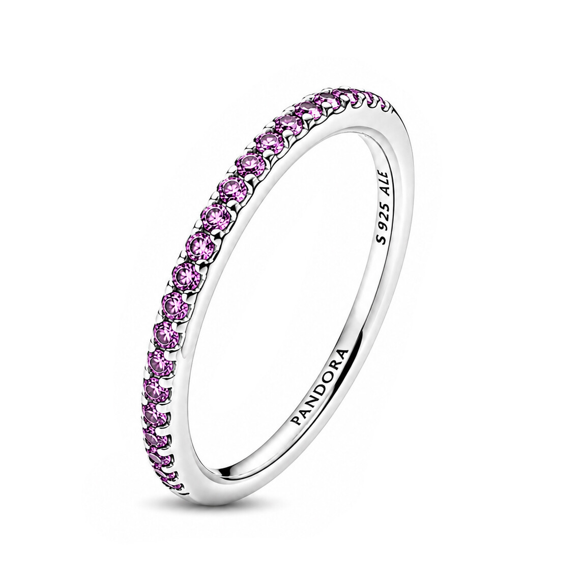 Pandora Stříbrný prsten s fialovými zirkony Timeless 192999C04 52 mm