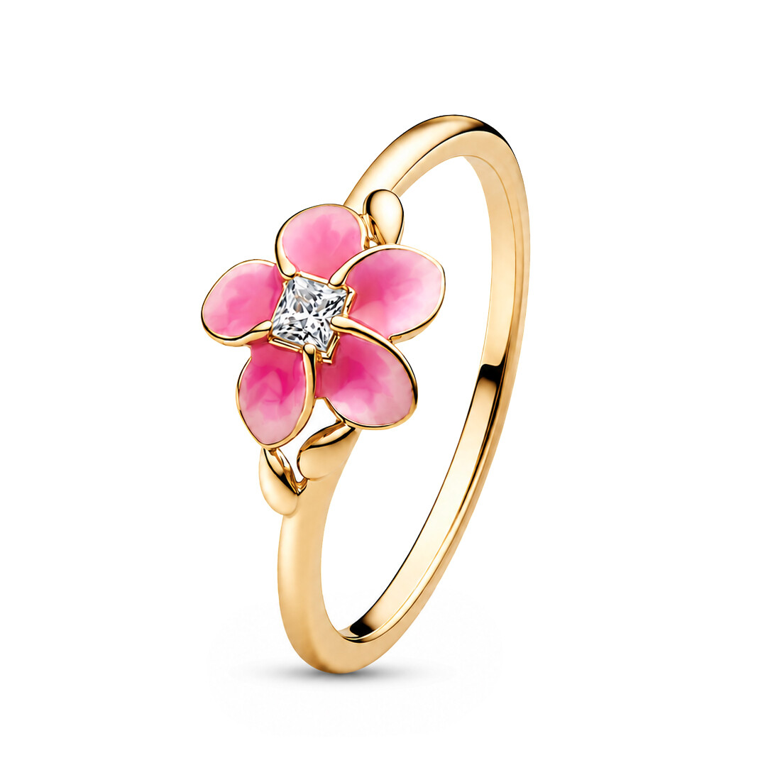Pandora Pozlacený prsten Květina Vaiany Shine Disney 163844C01 58 mm