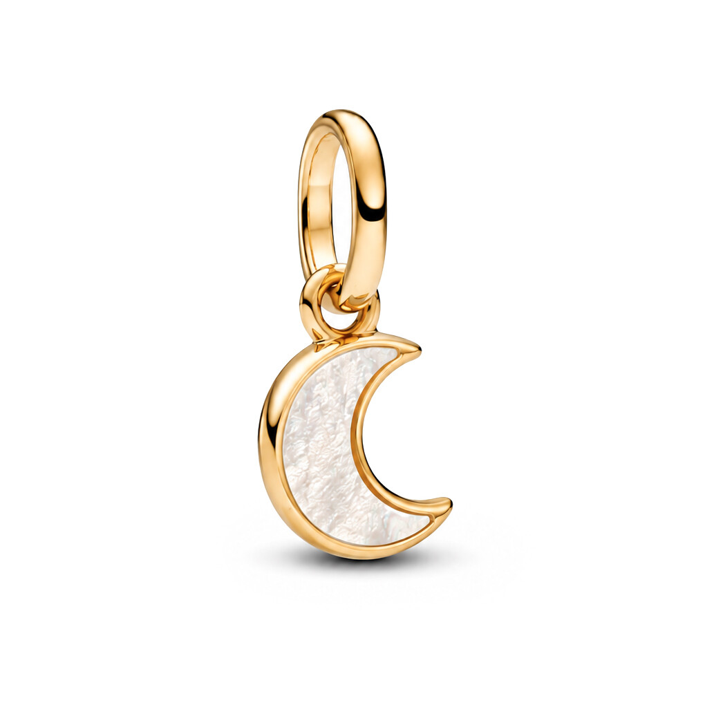 Pandora Pozlacený mini přívěsek Půlměsíc s perletí Shine 764614C01