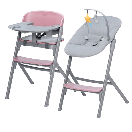 KINDERKRAFT SELECT Set jídelní židlička Livy Aster Pink + lehátko Calmee, Premium