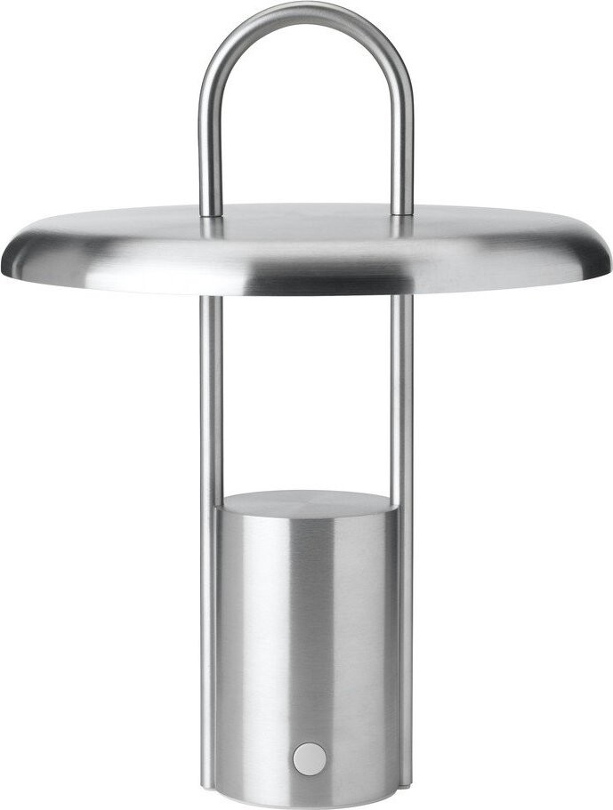 Plastová LED stmívatelná stolní lampa ve stříbrné barvě (výška 25 cm) Pier – Stelton