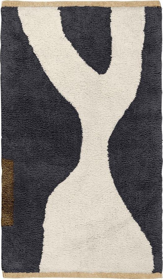 Tmavě šedý/béžový pratelný bavlněný koberec 50x80 cm Figura – Mette Ditmer Denmark