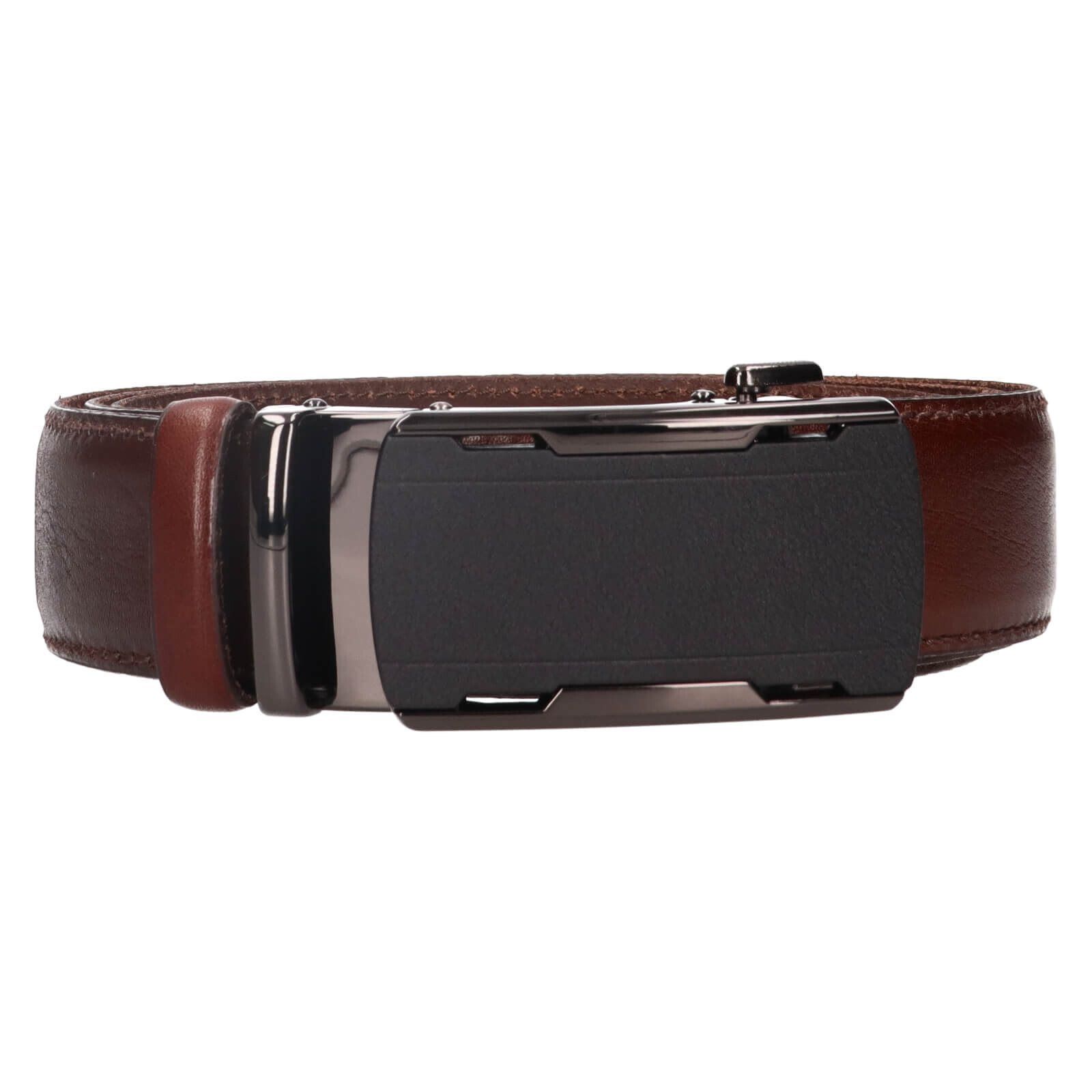 Pánský kožený opasek s automatickou sponou Belt Toro Oliver - tmavě hnědá